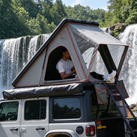 Tente de toit rigide en aluminium 4x4 imperméable triangulaire pour 2 personnes pour le camping en plein air en toutes saisons