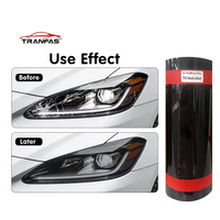 Film de protection pour phares de voiture professionnel en TPU noir fumé brillant, auto-adhésif, changeant de couleur, auto-réparateur, protection UV