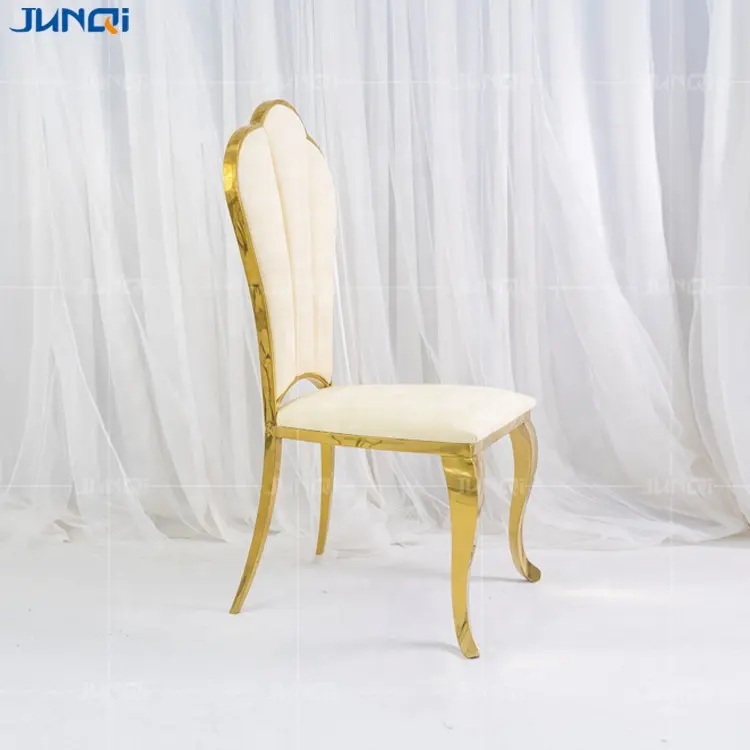 Factory wholesale price plum chair luxury gold dining base bride and groom stainless steel chair