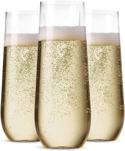 Flûtes à champagne sans pied de 9 oz en plastique transparent, sans BPA, incassables et recyclables, verres à toast pour champagne - Product Image 3