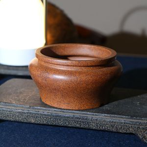 Pot de fleurs artisanal en argile violette, petit pot à bonsaï respirant de style antique pour succulentes et plantes à feuilles épaisses - Product Image 2
