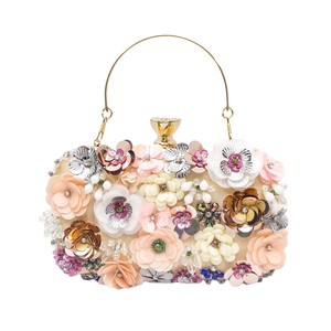 Borsa a tracolla a catena con motivo quadrato con perline da sera di lusso da donna alla moda - Product Image 6
