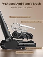 Aspirateur balai sans fil à forte aspiration, rechargeable, mural, pour la maison, les poils d'animaux, les tapis et les sols