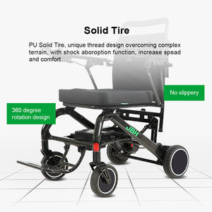 Silla de ruedas de bajo peso para discapacitados, pequeña silla plegable eléctrica, accesorios para Discapacitados de fisioterapia de peso ligero Ce negro - Product Image 6