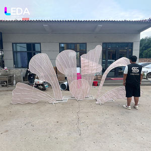 Arco de Boda Desmontable de Nuevo Diseño LEDA, Accesorios de Metal, Apliques de Pétalos de Gasa de Hierro para Eventos, Banquetes, Fondo Elegante - Product Image 2