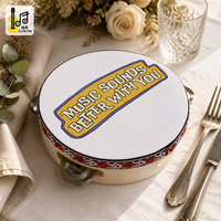 Tambourin de mariage personnalisé de 6 pouces, décoration de table, tambour à main en bois personnalisé, accessoire pour réception, dîner, fête, cadeau