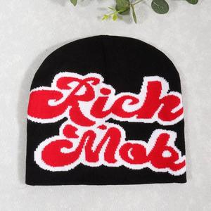 Nouveauté, bonnets en tricot 100% acrylique de haute qualité, tissage jacquard sur toute la surface, bonnets pour femmes - Product Image 5