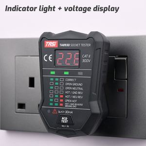 TASI TA893D 175V~250V Probador de Voltaje Digital RCD GFCI, Probador de Enchufes de Pared Británicos con Precisión de (2.0%+2) - Product Image 3