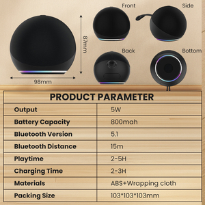 Loa Bluetooth 5.3 di động có đèn, âm thanh mạnh mẽ và rõ nét, chống nước, loa không dây nhỏ gọn, lý tưởng làm quà tặng ngoài trời - Product Image 6