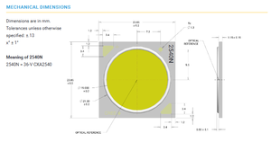 CREEs XLamps CXA2540 36V 23.85mm X 23.85mm 4703lm CXA2540-0000-000N0HV440G COB LED Blanco 4000K 80CRI - Product Image 6