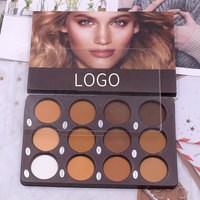Palette de poudre pressée mate naturelle de 12 couleurs de maquillage végétalien pour le contour du visage