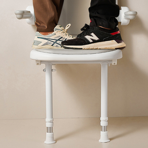 Adjustable Height Stainless Steel Shower Chair - <strong>Bath</strong> <strong>Bench</strong> for Elderly with Backrest, Safety Support - Product Image 4