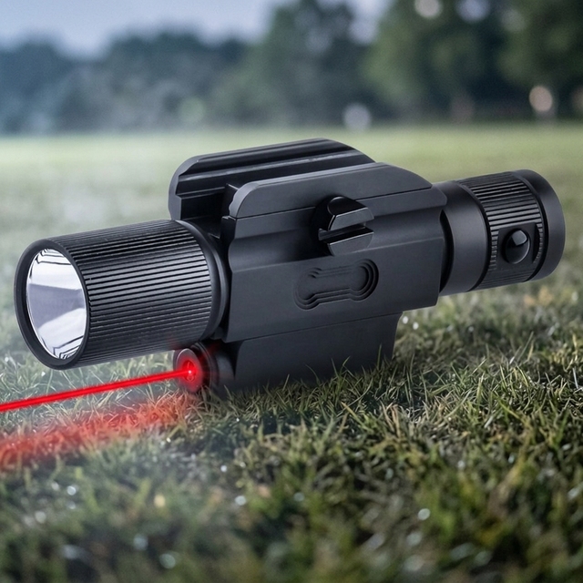 OEM High Power Rechargeable LED Flashlight 1000 Lumens Red Green Laser IP68 Waterproof Aluminum Alloy Tactical Torch for Camping