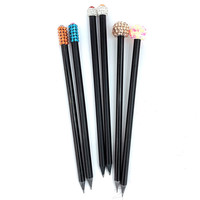 Crayon en bois de Graphite noir imprimé avec Logo personnalisé, multicolore cristal acrylique grand diamant HB 2B crayon