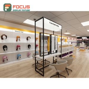 Premium Wig Display Cabinet Glass Door Multi Shelf Drawer Display Hair Extension Store Display Cabinet - Product Image 6