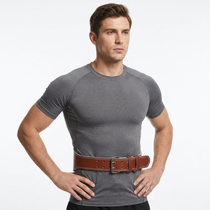 Cinturón de Cuero Unisex de Alta Calidad para Gimnasio, con Hebilla y Logotipo Personalizado, Ajustable para Fisicoculturismo y Fitness, Hecho de Cuero Vacuno, Precio al por Mayor - Product Image 1