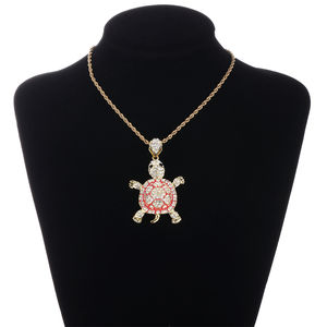 Vente entière Pendentif tortue en <span class=keywords><strong>diamant</strong></span> hip hop <span class=keywords><strong>à</strong></span> la mode avec collier chian cubain pour hommes et femmes - Product Image 3