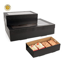 OOLIMA Boîtes de Traiteur Personnalisées en Carton Noir avec Finition Mate et Impression Offset UV pour la Restauration et les Mariages