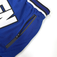 Shorts de basket rétro en mesh streetwear personnalisés, design brodé, respirants, surdimensionnés, pour le sport