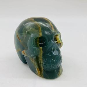 Crâne en cristal sculpté à la main en onyx <span class=keywords><strong>bleu</strong></span>, pour Fengshui, 1 pièce - Product Image 3