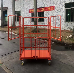 Chariot à cage industriel pliable double face Conteneur à quatre roues personnalisable OEM Support 500kg Treillis métallique Chariot logistique - Product Image 3