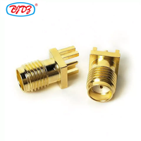 Approvisionnement d'usine 50 Ohm SMA Femelle Jack Full Brass RF Coaxial Jack Connecteur PCB Panneau Edge Mount Plug RF Coax Coaxial Connecteurs