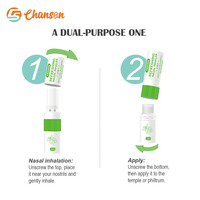 Chanson CS085 Inhalateur Nasal Double Embout Naturel & Écologique Imperméable Non Toxique 2-en-1 Bâtonnets 1.5ML pour Utilisation Intérieure/Extérieure