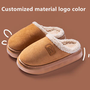 Zapatilla con logotipo personalizado de fábrica para mujer, Zapatillas de algodón superventas para otoño e invierno, zapatillas de felpa cálidas para el hogar - Product Image 2