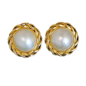 Pendientes de Perlas Redondas de Agua Dulce Naturales de Plata S925 de Zhuji, Chapados en Oro, Estilo Clásico, Joyería para Mujer - Product Image 5