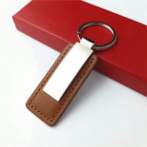 Personalized Design Laser <b>Name</b> Letter Business Blank Key <b>Chain</b> Car Brand Logo Metal Pu Custom Logo Black Leather Keychain - Product Image 4