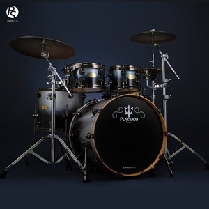 Batterie de percussions PowerSound PS nouvelle série Poseidon, kit de batterie laqué en <span class=keywords><strong>érable</strong></span>/noyer hybride, pour la pratique <span class=keywords><strong>à</strong></span> domicile, la scène, batterie acoustique - Product Image 5