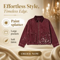 Veste en toile de coton personnalisée par le fabricant, style streetwear, effet éclaboussures de peinture, vêtement de travail, chasse, veste de travail respirante pour homme