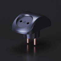 Mini adaptateur de prise russe non-terré, forme triangulaire, 10A, 2 prises, indice IP20, extenseur électrique compact résidentiel