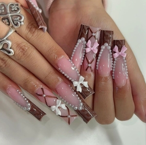 Nouveauté, 24 pièces, ongles mécaniques, ongles artificiels, vente en gros de faux ongles longs style français, cercueil à presser - Product Image 1
