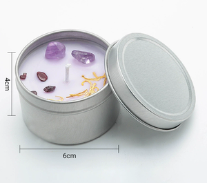 נרות סויה ארומתרפיים יוקרתיים בתווית פרטית, ידידותיים לסביבה, עם גבישים טבעיים מרפאים ופרחים יבשים, לחג ההודיה, פסחא ורמדאן - Product Image 5