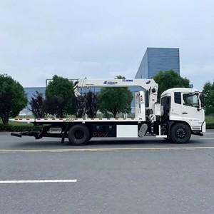 Grúa de plataforma plana Dongfeng 4x2 con grúa de brazo de 8 toneladas, camión de remolque de plataforma deslizante, el más vendido para rescate en carretera en el Sudeste Asiático - Product Image 4