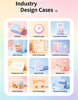 Service d'art graphique vectoriel pour emballages minimalistes, conception de modèles de bannières promotionnelles, autocollants de logo personnalisés pour boîtes cadeaux