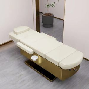 Cama de Champú Dorada de Lujo con 3 Motores para Salón de Belleza y Spa, Cama Facial Eléctrica Moderna para Pestañas, Multifuncional con Baño de Pies y Masaje - Product Image 6