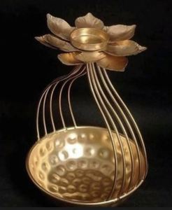Quemador de Incienso Grabado y Tallado en Oro con Campana, Tema Budista, Decoración para Oración, Forma Personalizada, Artesanía - Product Image 3
