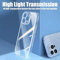 Ultra clair souple Transparent Tpu coque de téléphone antichoc coque de téléphone pour iphone 16 15 14 13 12 11 accessoires de téléphone portable