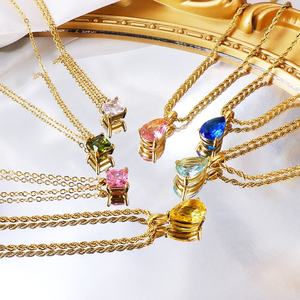 Regalos de Joyería de Diamantes Personalizables, Collar de Cristal de Colores, Collar con Colgante Personalizado para Mujer - Product Image 1