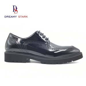 Chaussures à lacets en PU brillant, texture luxueuse, option logo personnalisé, confortables, pour l'automne, occasions formelles et usage au bureau - Product Image 3