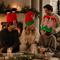 Chapeaux de Noël fantaisie OEM, casquettes personnalisées sur mesure, fournisseur de casquettes de fête pour commandes en gros, destiné aux propriétaires de marques et aux grossistes importateurs