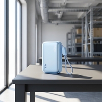 Batterie externe 45W 20000mAh 4-en-1 avec câbles Type-C doubles intégrés, support, cordon de transport, contrôle de température NTC sans fil 3C, gravure laser gratuite