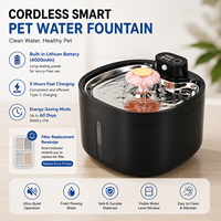 Fontaine à eau pour animaux de compagnie en acier inoxydable 2,6 L, 3 modes de débit, induction, ultra silencieuse, pour intérieur