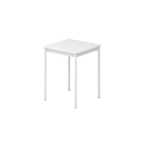 Table de formation carrée blanche moderne avec plateau en MDF écologique <span class=keywords><strong>et</strong></span> pieds en acier fin pour les réunions <span class=keywords><strong>et</strong></span> la formation en entreprise - Product Image 1
