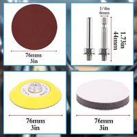 Kit de 104 disques de ponçage de 75 mm, 10 grains, tampons de ponçage Velcro avec support pour finition de meubles, emballage OEM à grains mixtes