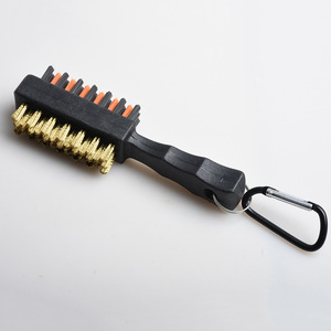 Short-Shaped Double-Sided Golf Cue Cleaning Brush with Climbing Hook Convenient Golf Club <b>Cleaner</b> Accessory - Product Image 1