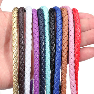Colorful <b>Braided</b> Leather Rope 6mm 7mm Round DIY Jewelry Accessories Retro Style - Product Image 2