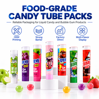 Tubes d'emballage alimentaire personnalisés en aluminium et plastique avec bouchon à vis, imprimés UV, pour chewing-gum, bonbons liquides et confitures